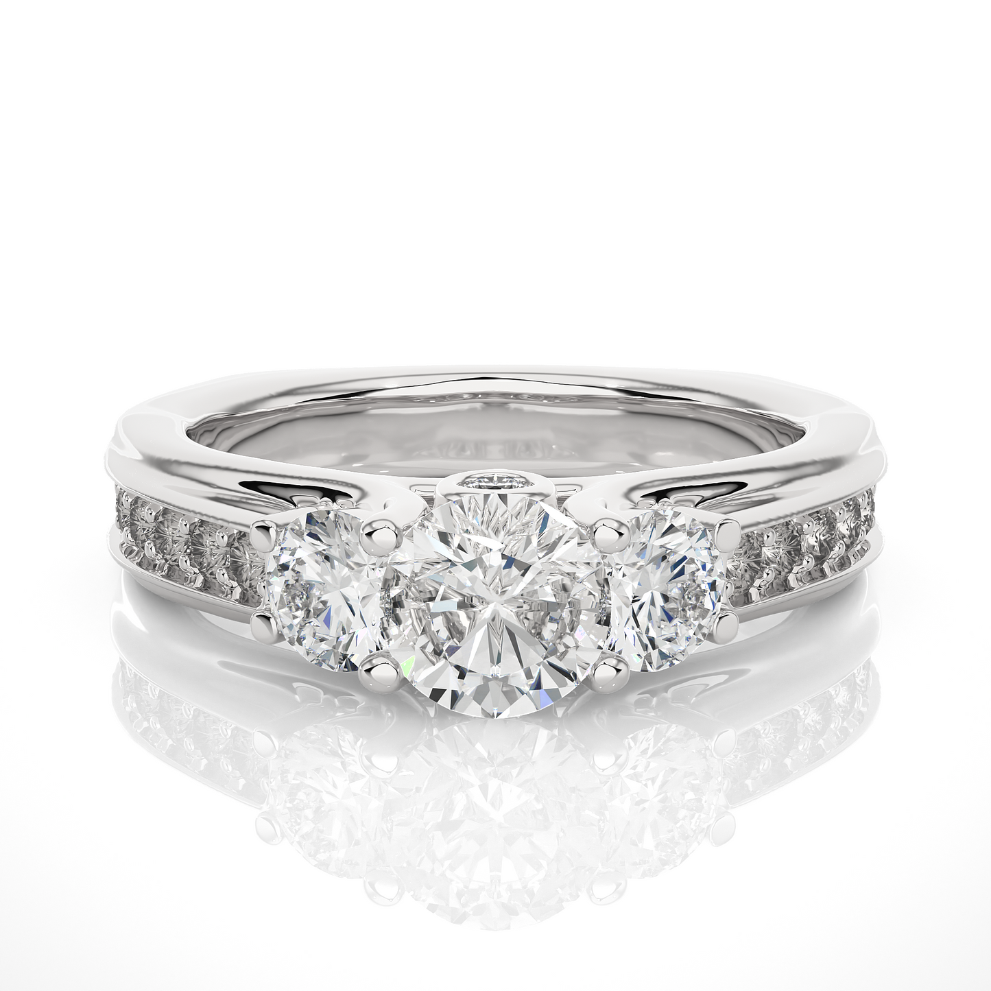 Three Stone Lab Grown Diamond Engagement Ring