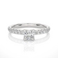 Princess Cut Lab & Moissanite Diamond Pavé Engagement Ring