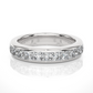 Princess Cut Lab Moissanite Diamond Vermeil Wedding Band Ring