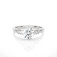 Three Stone Moissanite Lab Diamond Vermeil Ring