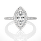 Marquise Halo Moissanite Lab Diamond Vermeil Ring