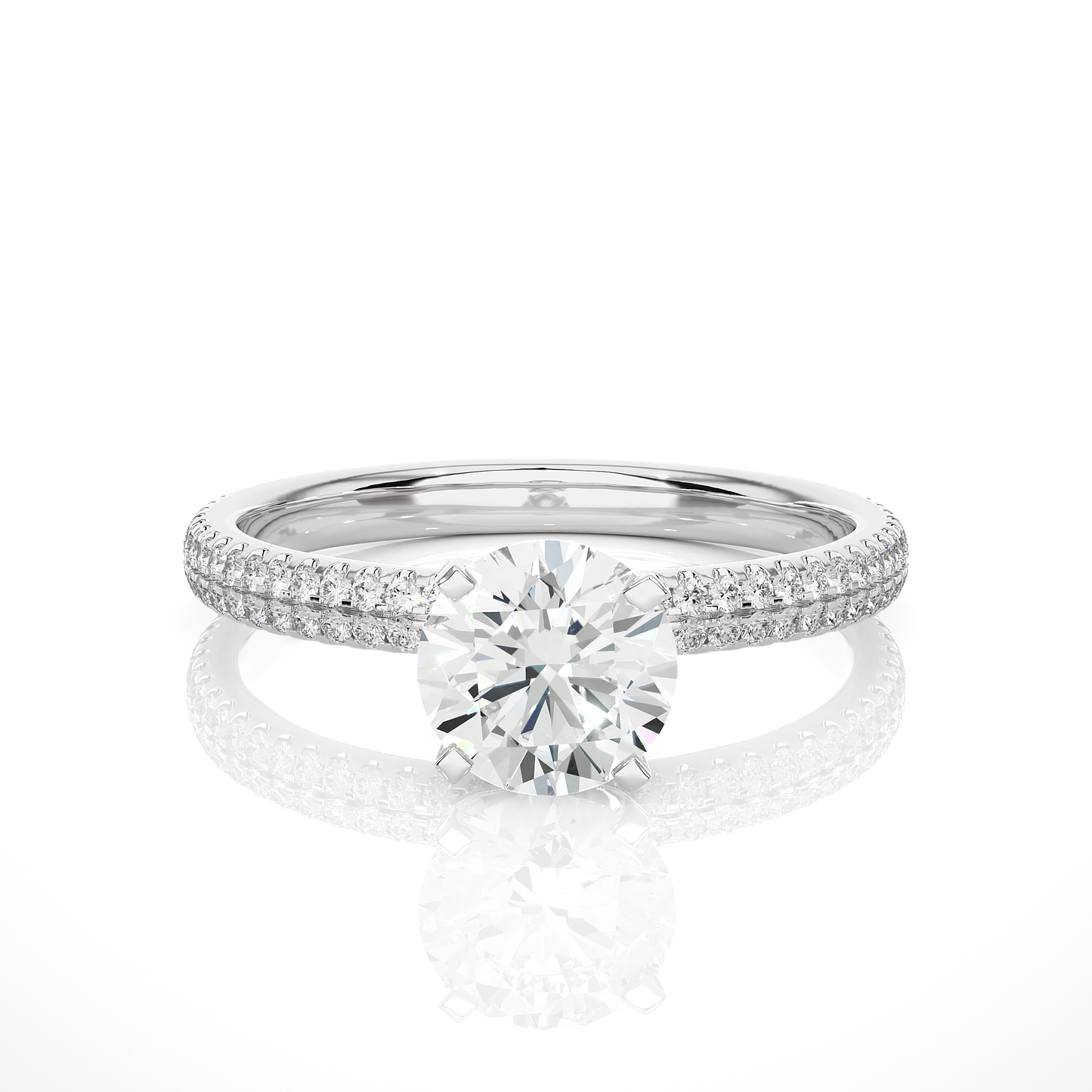 Pure Elegance Round Stone Moissanite Vermeil Engagement Ring