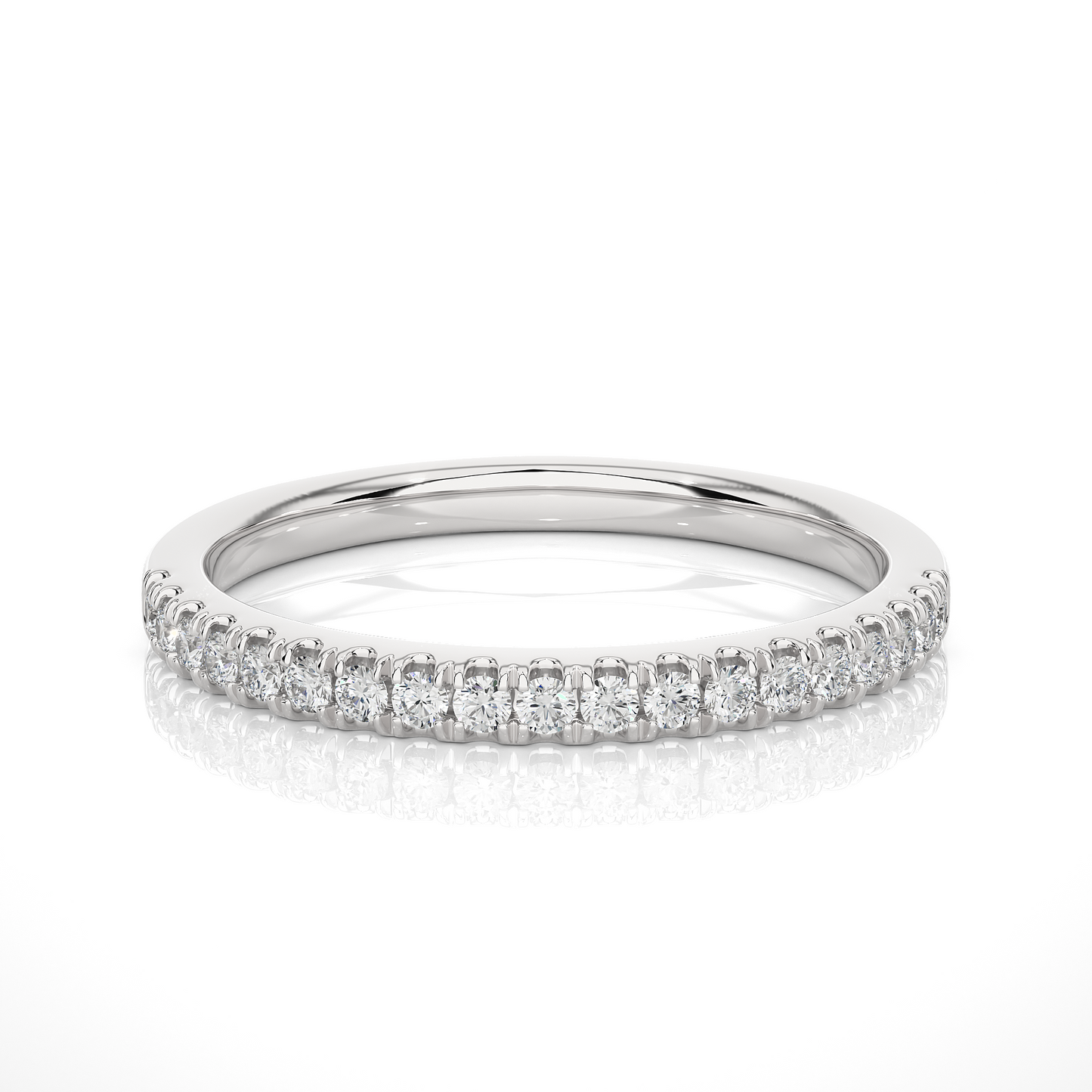 Slim Pavé Moissanite Lab Diamond Vermeil Wedding Ring