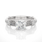 Vintage Round Baguette Moissanite Lab Diamond Vermeil Ring