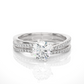 Elegant Twisted Band Vermeil Diamond Engagement Ring
