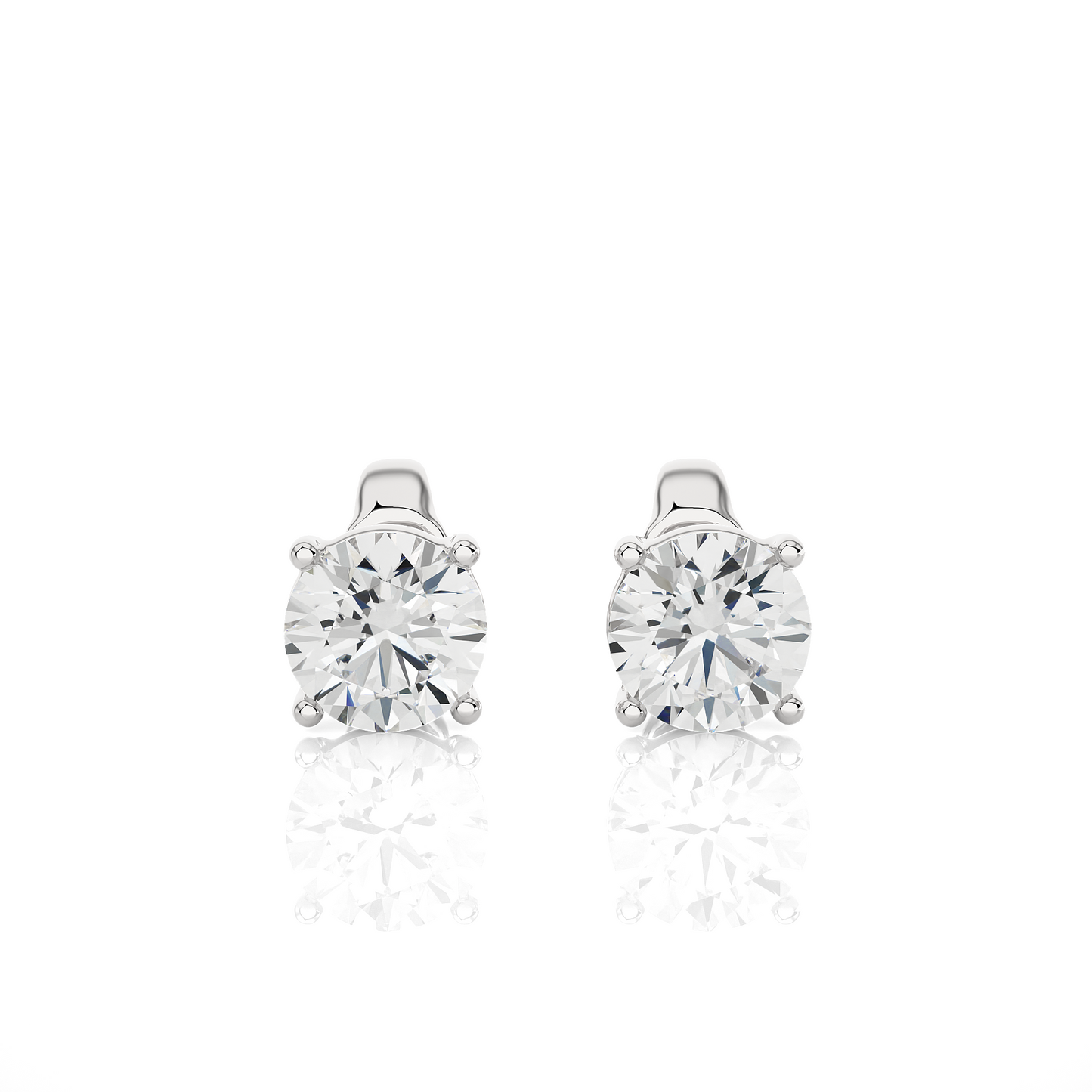 Vermeil Round Lab Moissanite Diamond Earrings