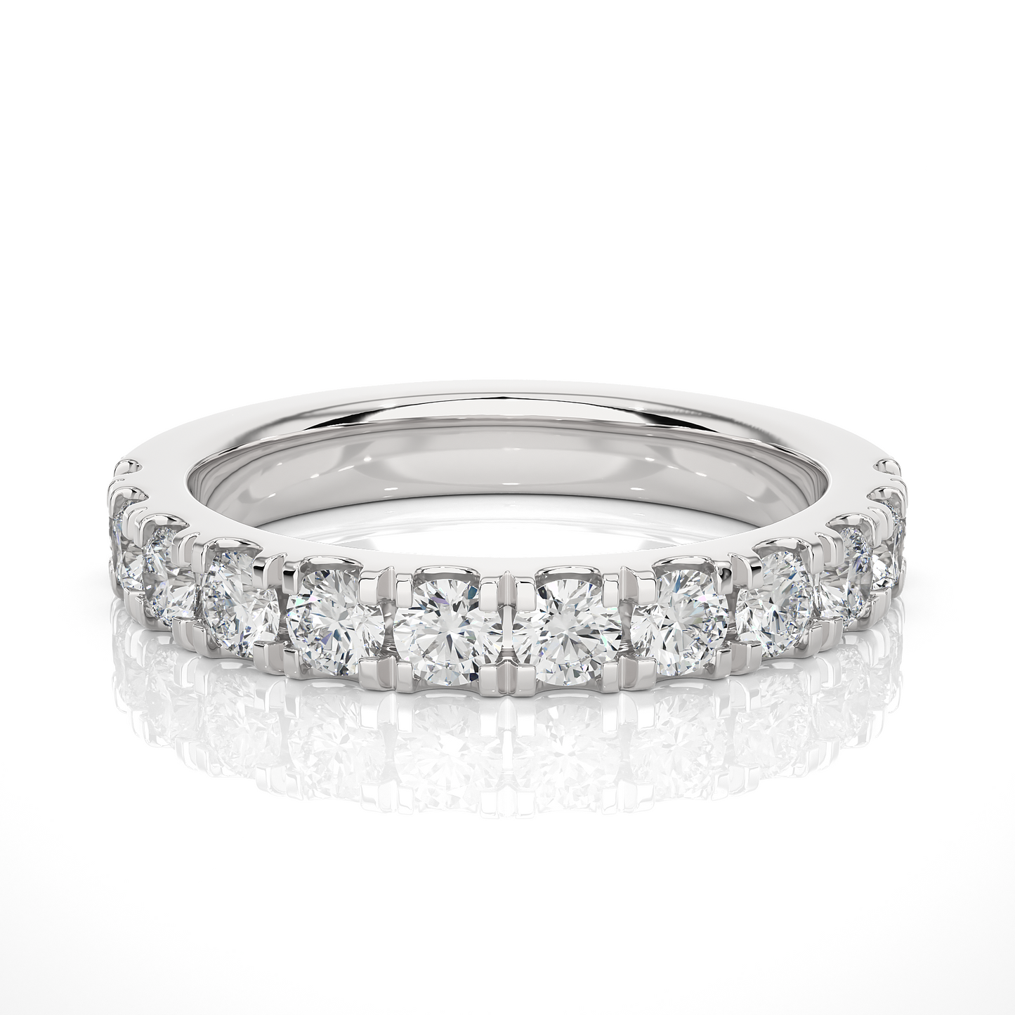 Round Prong Eternity Wedding Band Vermeil Ring