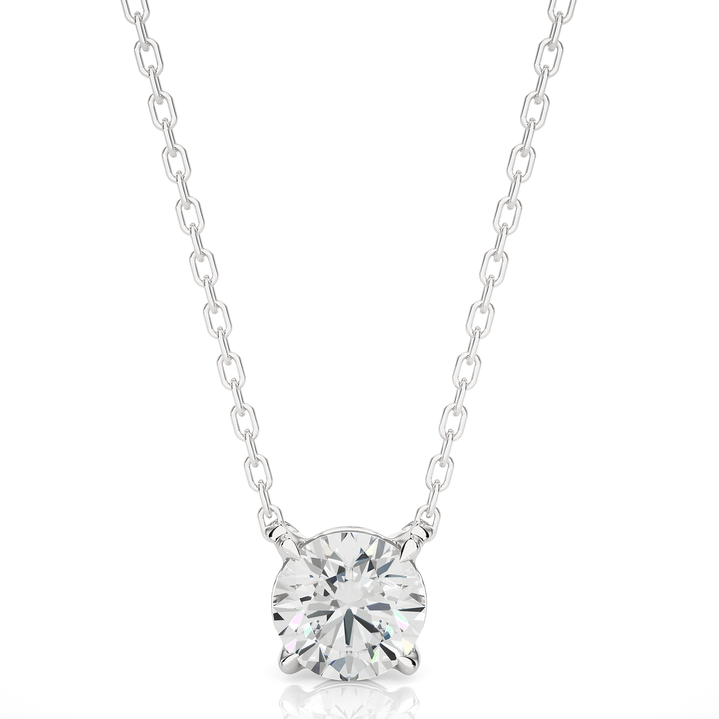 Vermeil Gold Round Moissanite Diamond Solitaire Pendant