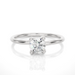 Minimal Vermeil Solitaire Moissanite Lab Diamond Ring