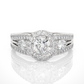 Vintage Halo Lab / Moissanite Diamond Engagement Ring
