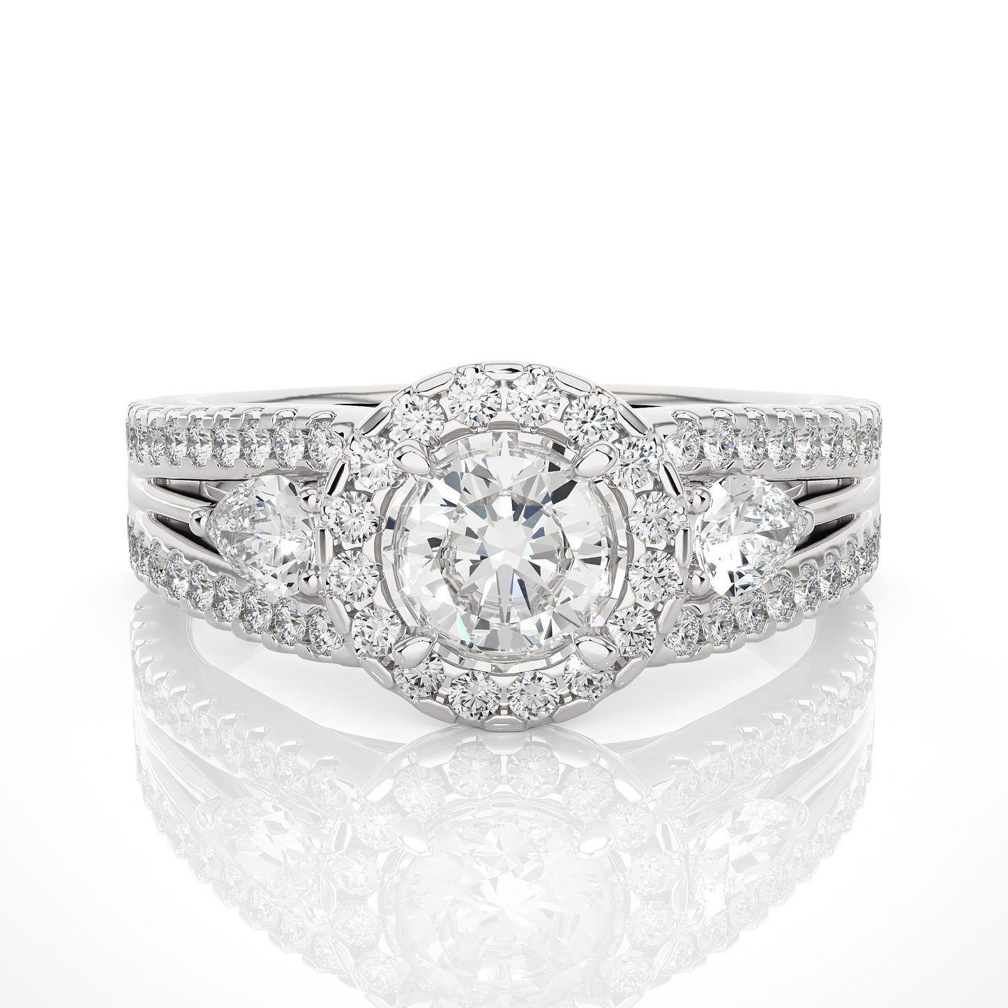 Vintage Halo Lab / Moissanite Diamond Engagement Ring