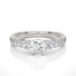 Luxury Vermeil Diamond Band Moissanite Lab Engagement Ring