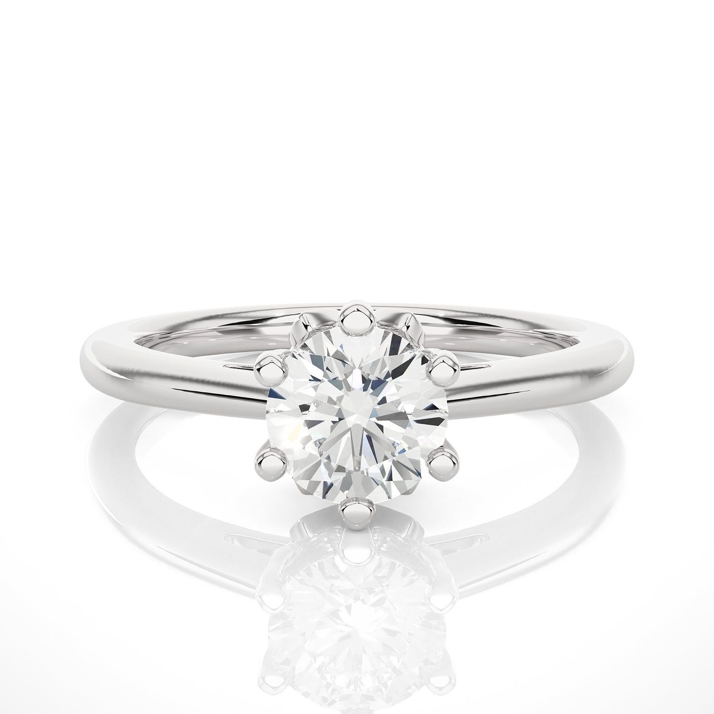 Elegant Round Cut Moissanite Lab Diamond Engagement Ring