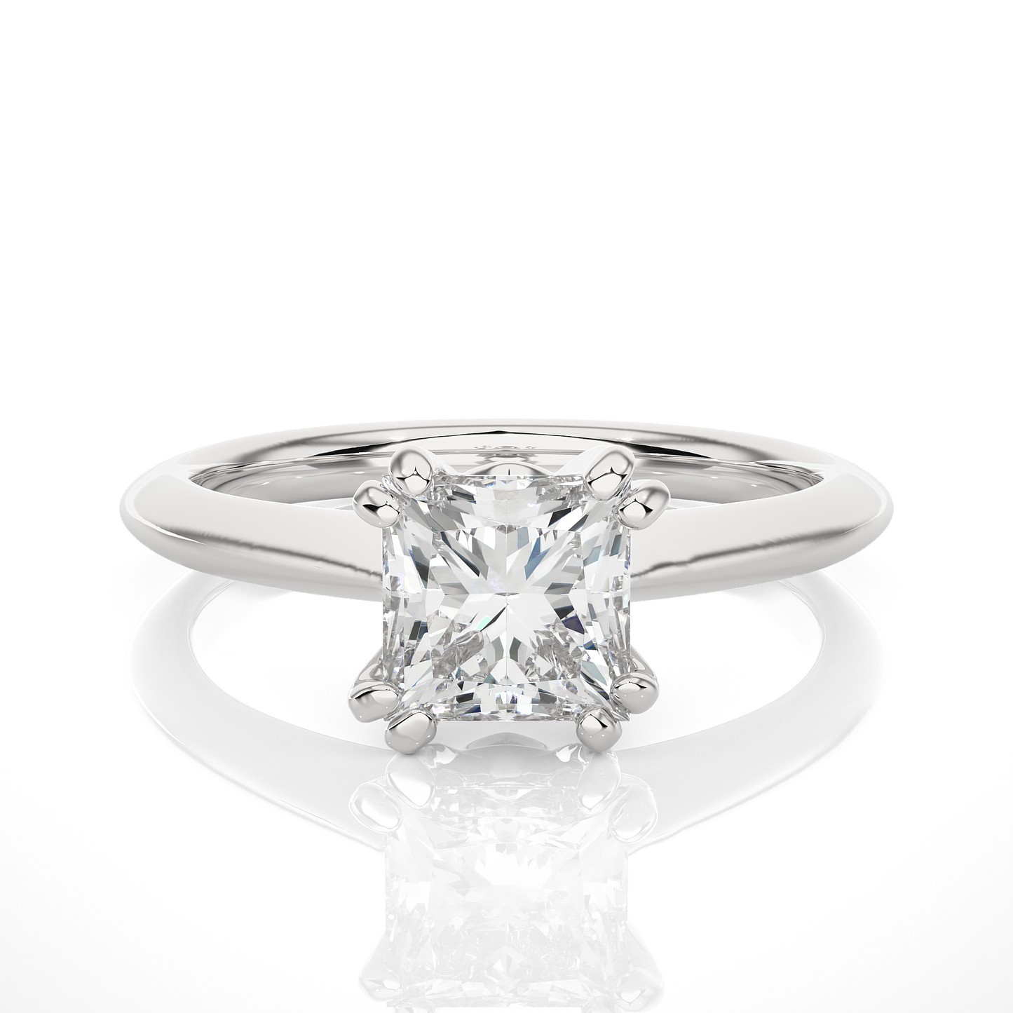 Princess Cut Vermeil Moissanite / Lab Grown Engagement Ring