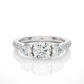 Round Lab Diamond Three Stone Engagement RIng