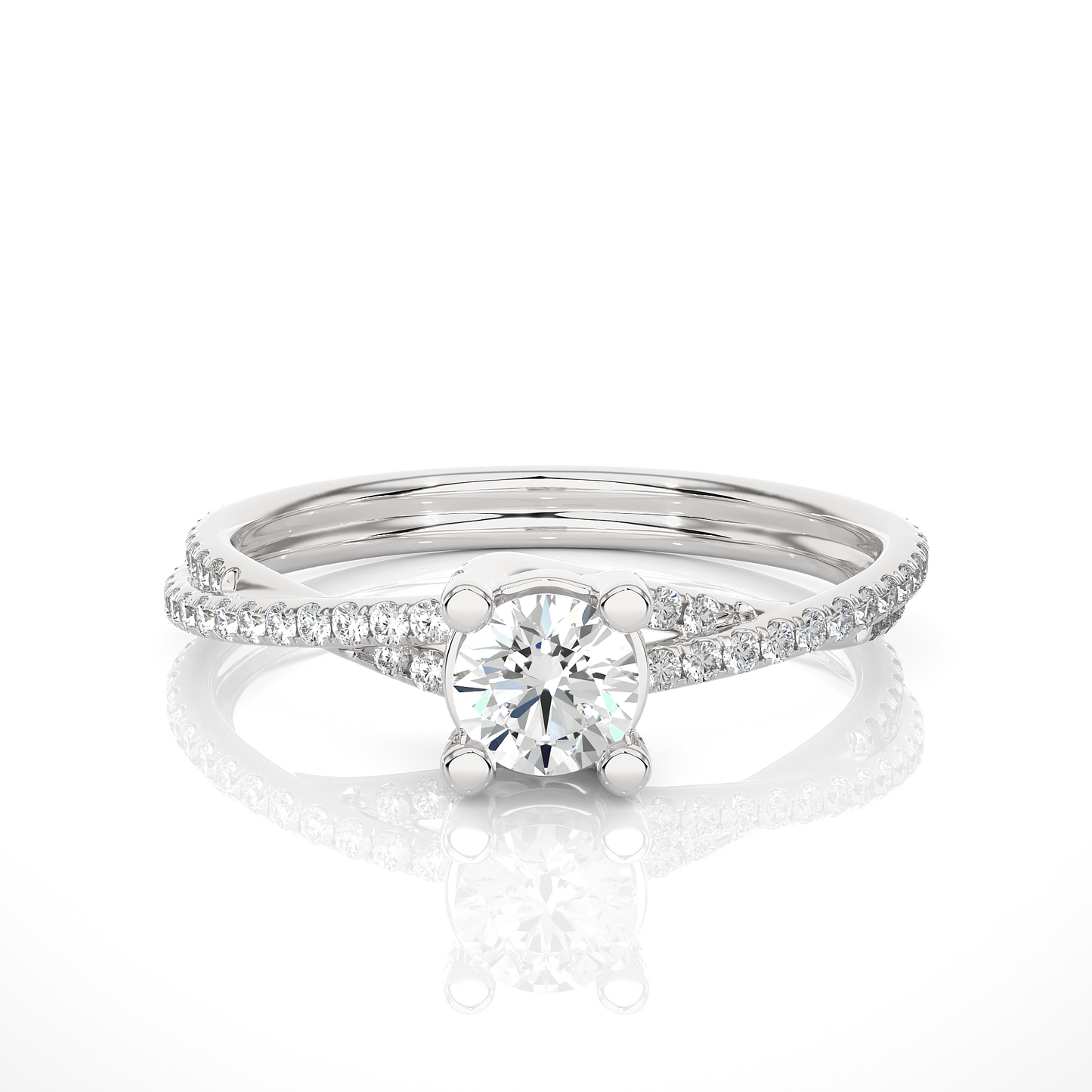 Moissanite Solitaire Ring Lab Diamond Vermeil Engagement Ring
