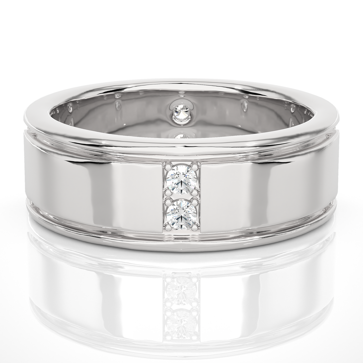 Men’s Gold Lab Diamond Classic Wedding Band