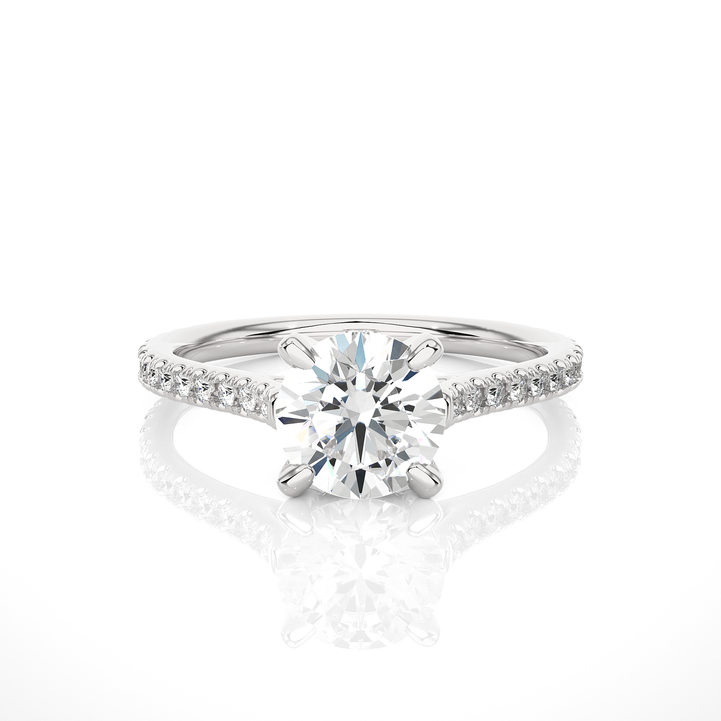 Luxury Solitaire Moissanite Lab Diamond Vermeil Ring