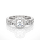 Vermeil Round Moissanite Diamond Halo Engagement Ring