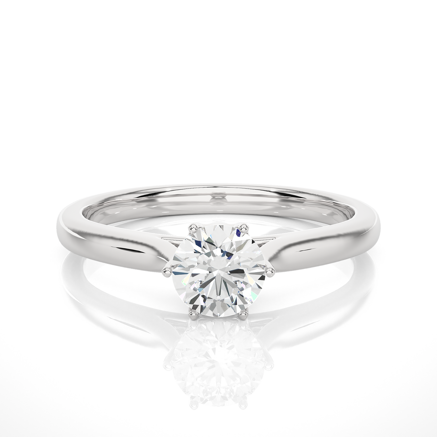 Classic Solitaire Vermeil Moissanite Lab Diamond Ring