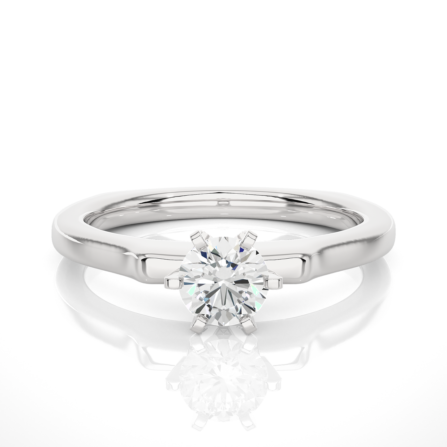 Minimalist Round Vermeil Moissanite Lab Diamond Engagement Ring