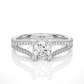 Elegant Split Shank Moissanite Lab Diamond Vermeil Ring