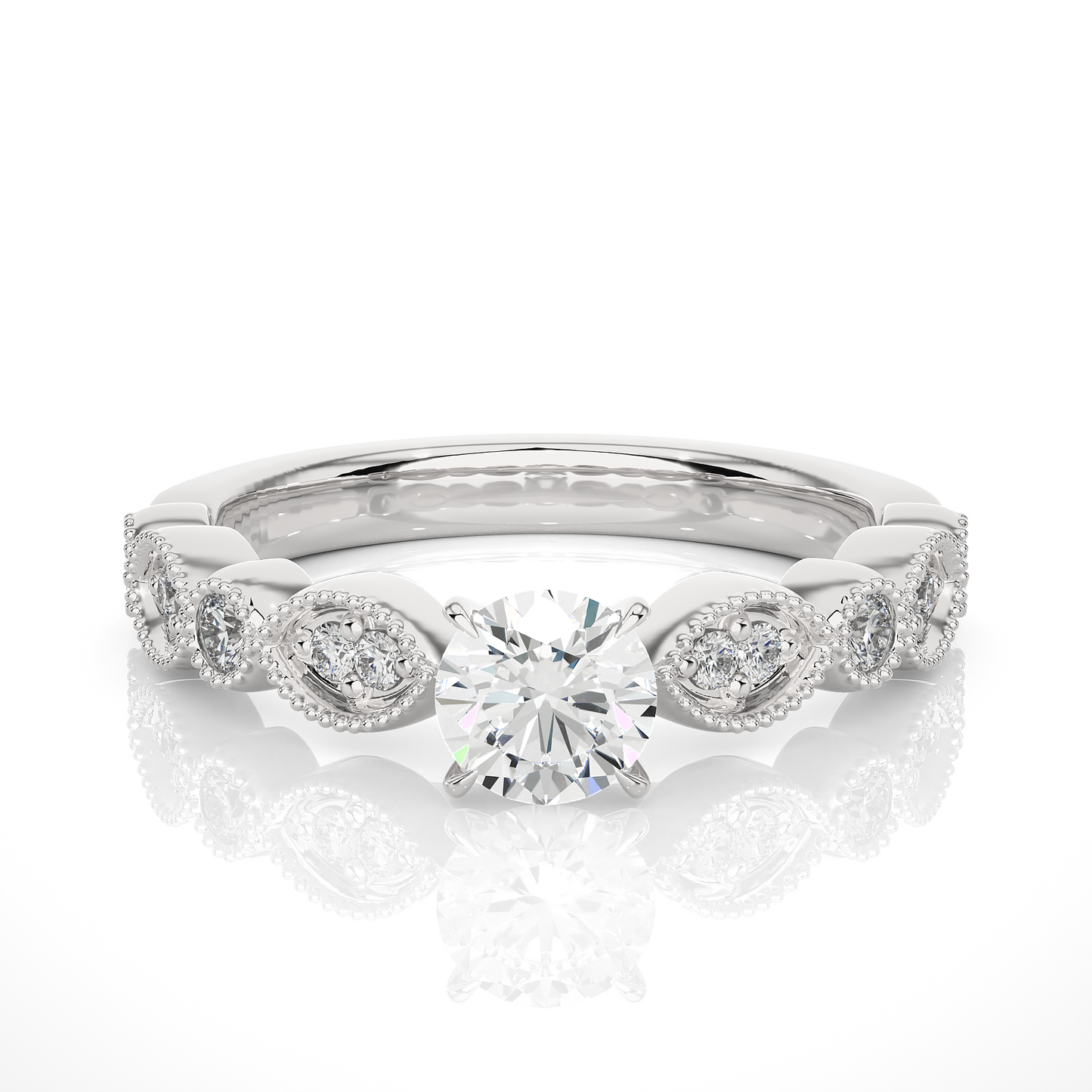 Royal Spark Halo Vermeil Engagement Statement Ring