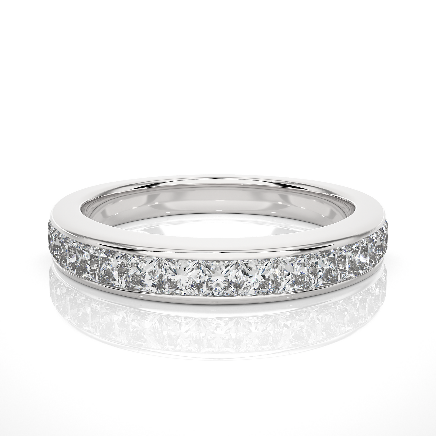 Luxe Vermeil Princess Cut Diamond Wedding Band