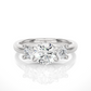Classic Basket Set Diamond Three Stone Engagement Ring
