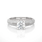 Double Pavé Split Shank Moissanite Diamond Vermeil Ring