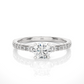 Three Stone Lab Grown Diamond Pavé Engagement Ring