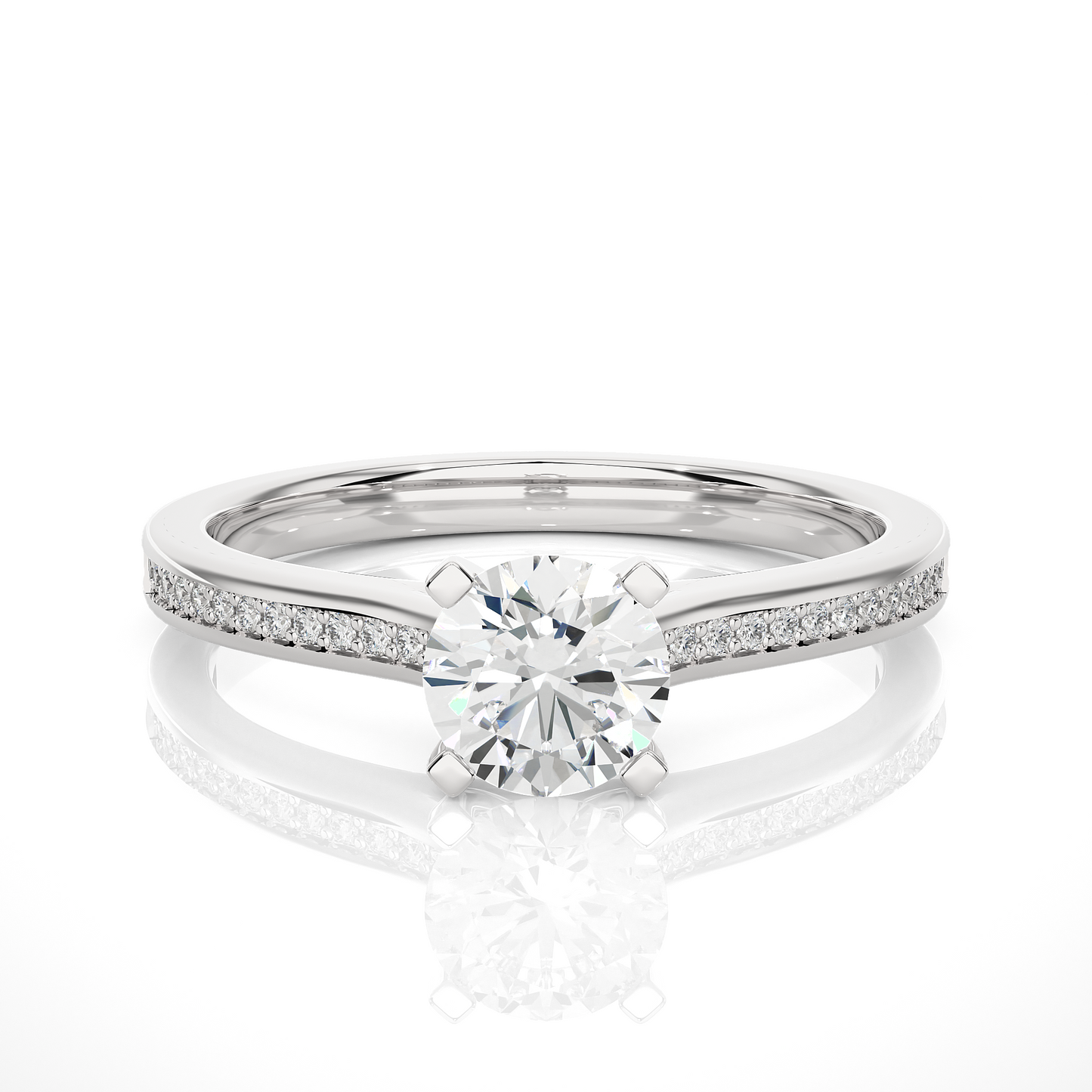Round Lab Grown & Moissanite Diamond Engagement Ring