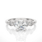 Round Cut Moissanite / Lab Diamond Vermeil Engagement Ring