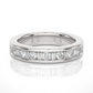 Baguette Round Diamond Moissanite Vermeil Wedding Band Ring