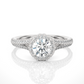 Luxury Split Shank Halo Moissanite Lab Diamond Vermeil Ring