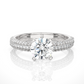 Round Moissanite Diamond Triple Pavé Luxury Engagement Ring