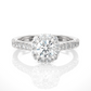 Round Halo Moissanite Lab Diamond Vermeil Engagement Ring