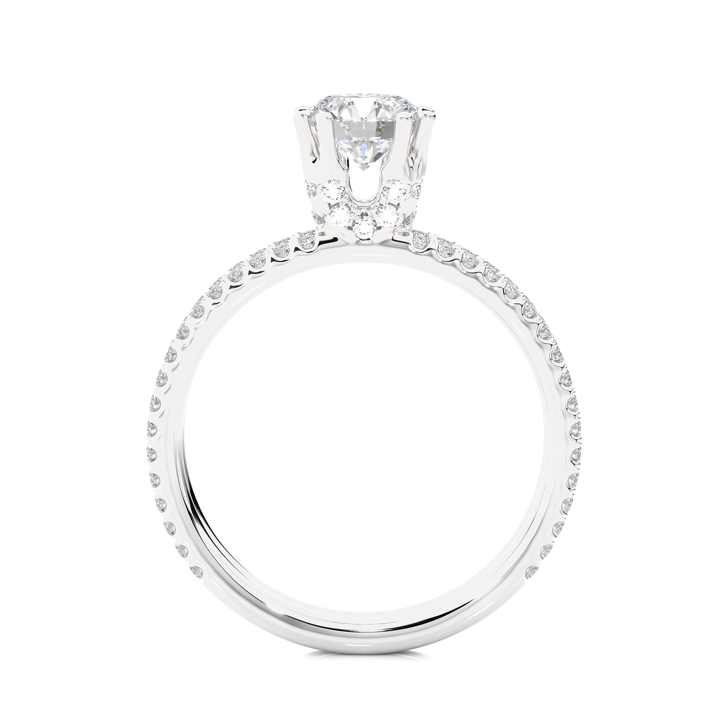 Twin Band Pavé Moissanite Lab Diamond Vermeil Ring