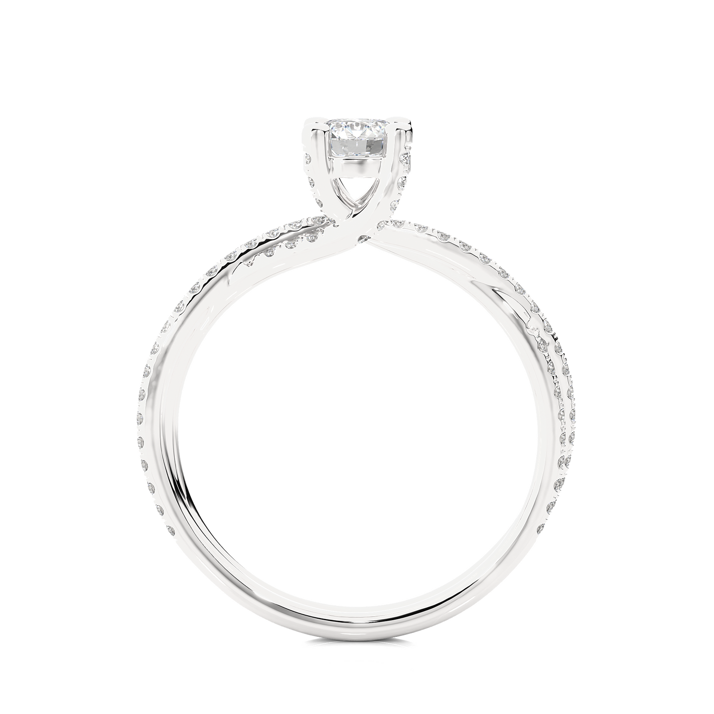 Moissanite Solitaire Ring Lab Diamond Vermeil Engagement Ring