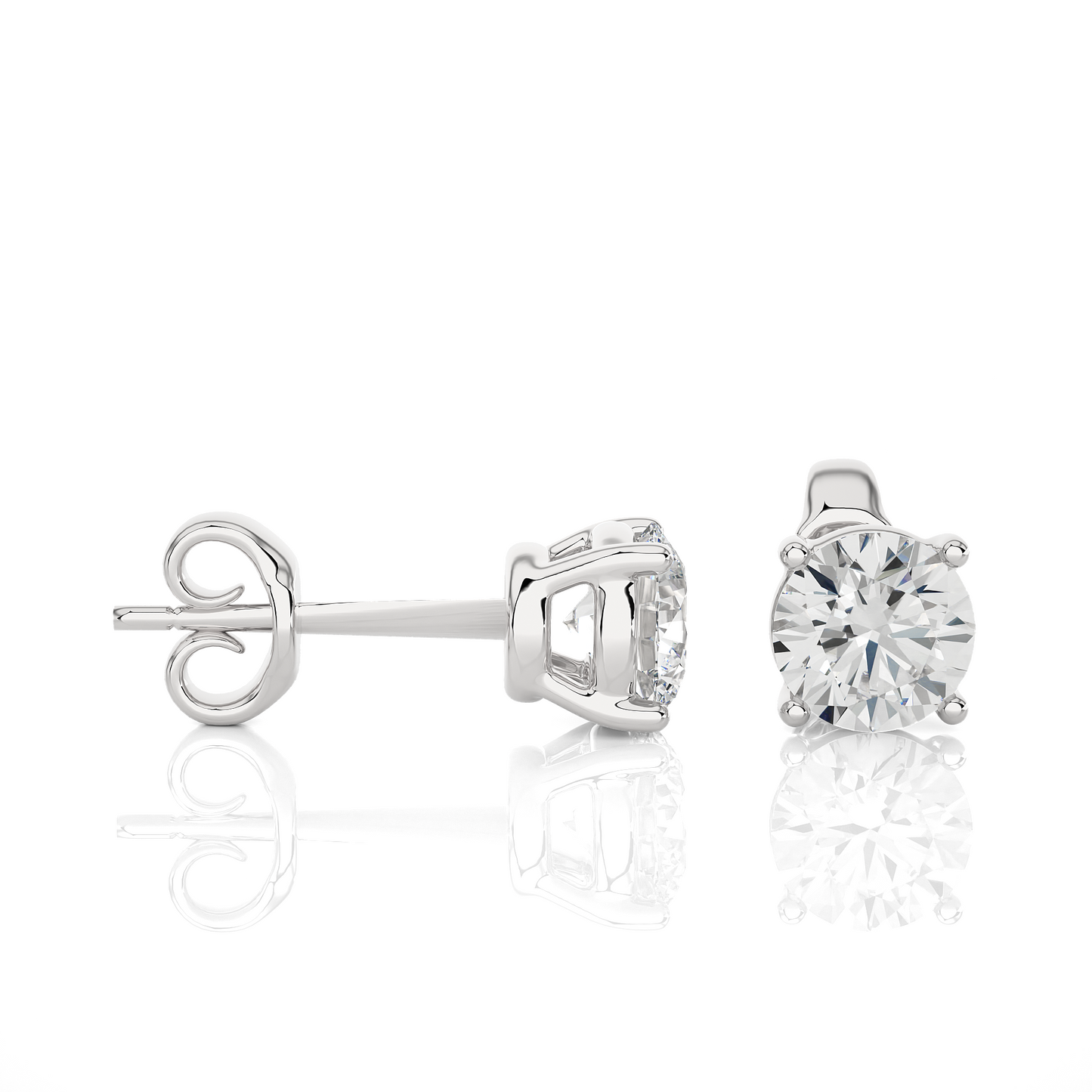 Vermeil Round Lab Moissanite Diamond Earrings