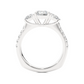 Round Lab Diamond Three Stone Engagement RIng
