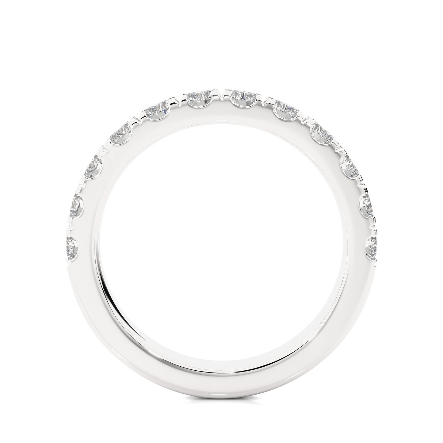 Round Prong Eternity Wedding Band Vermeil Ring
