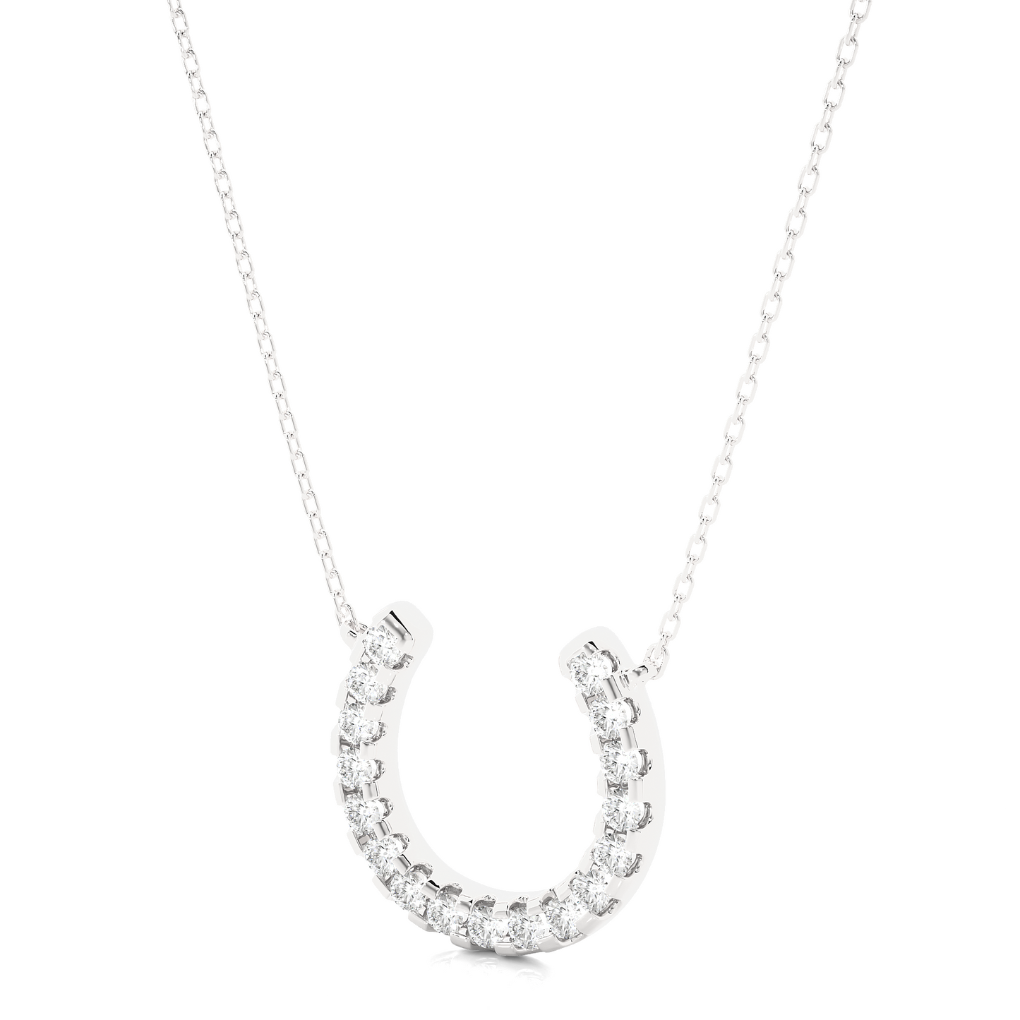 Lucky Horseshoe Lab Diamond Gold Necklace