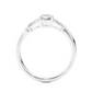 Round Lab / Moissanite Diamond With Tapered Baguette Three Stone Ring
