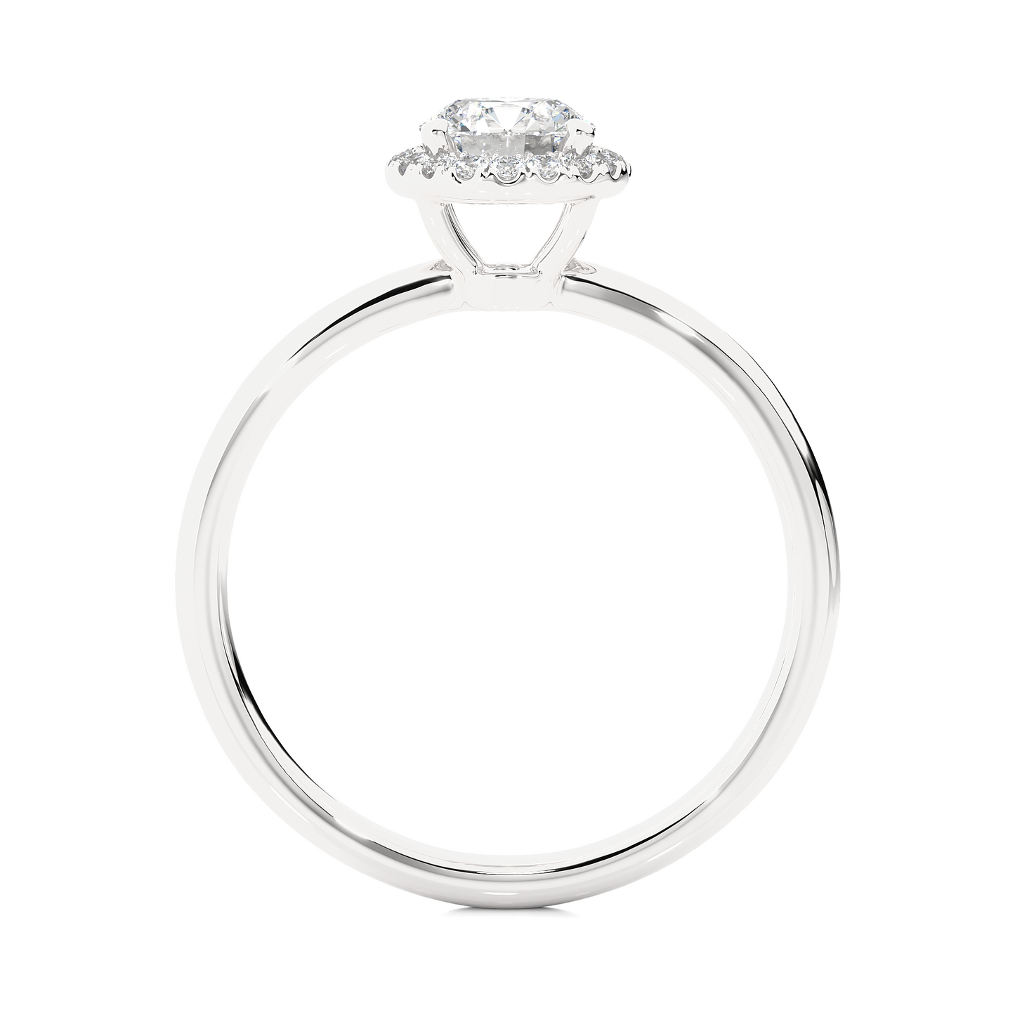 Elegant Halo Moissanite Lab Diamond Vermeil Ring