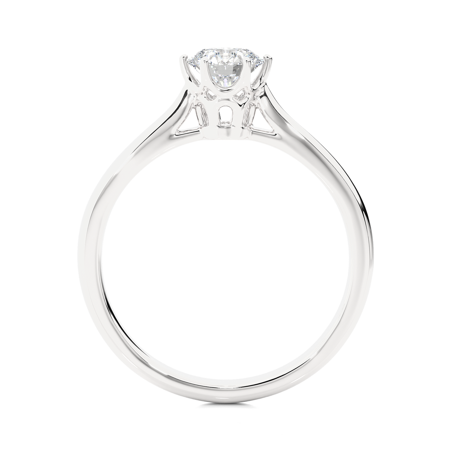 Classic Solitaire Vermeil Moissanite Lab Diamond Ring