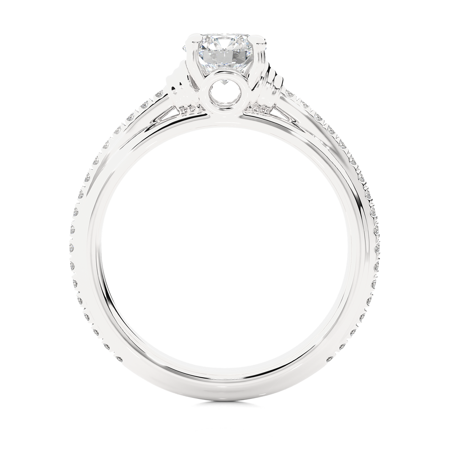 Classic Vermeil Moissanite Lab Diamond Engagement Ring