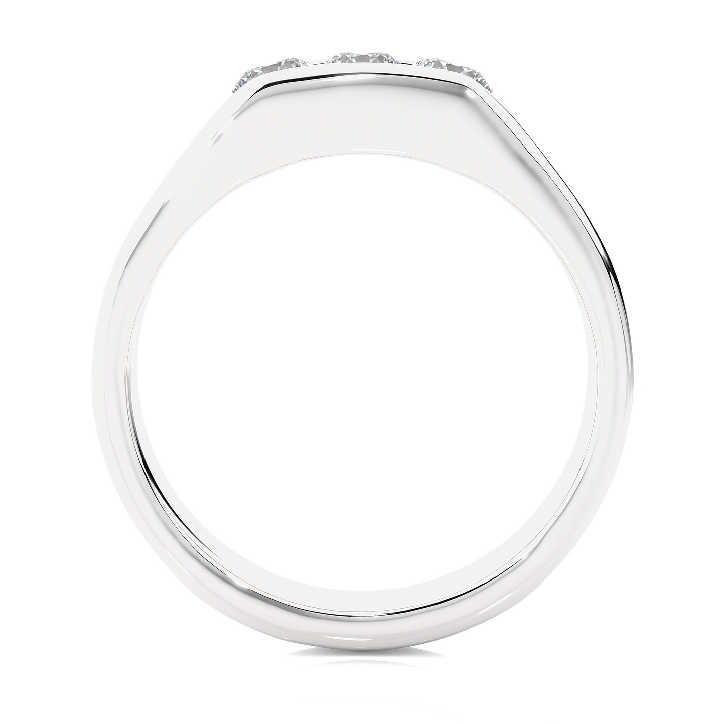 Classic Lab Diamond Three Stone Men’s Wedding Band