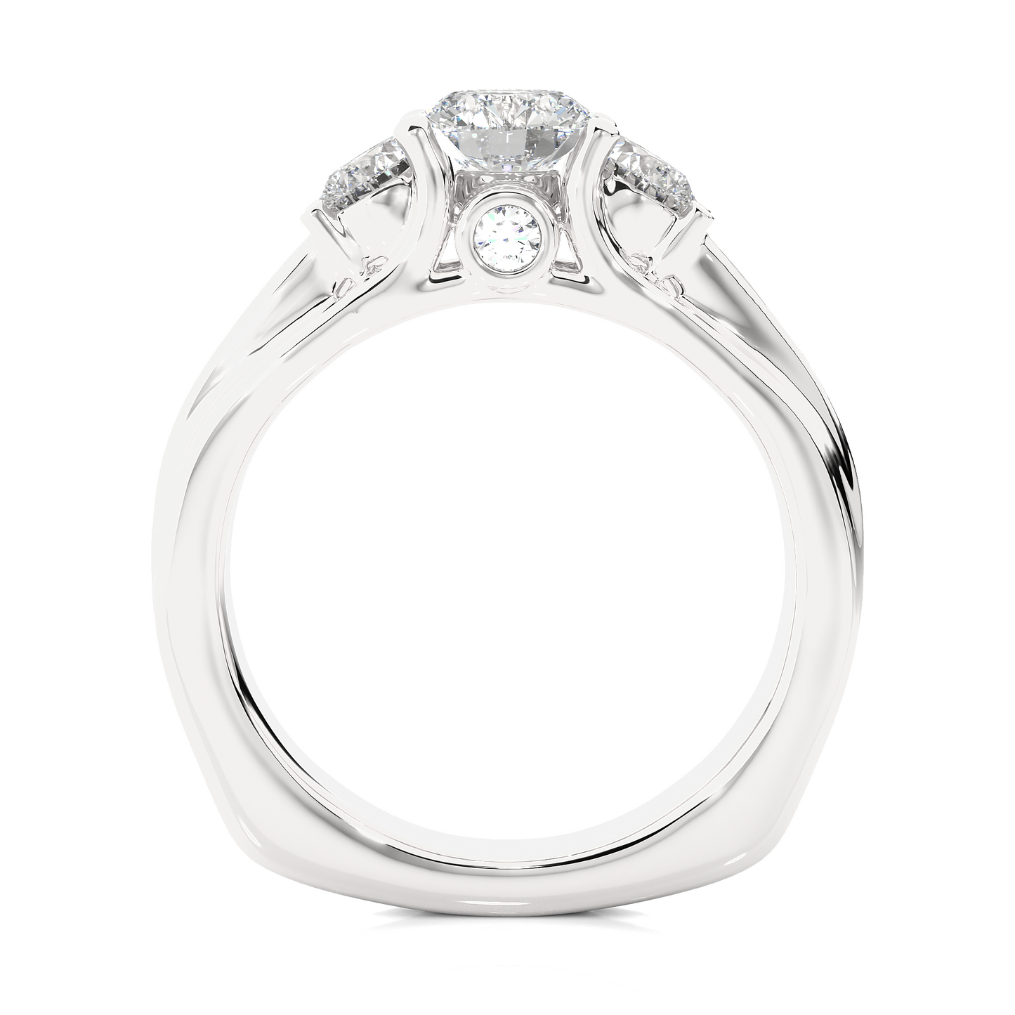 Three Stone Lab Grown Diamond Engagement Ring