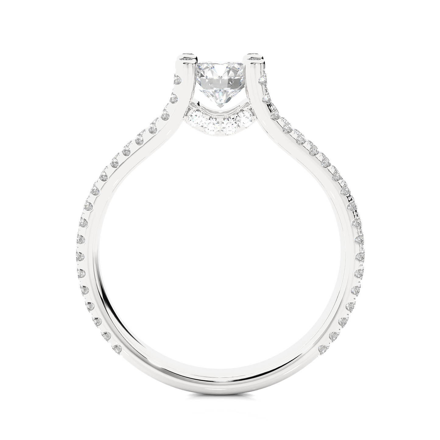 Elegant Split Shank Moissanite Lab Diamond Vermeil Ring